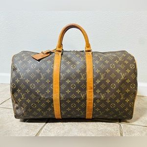LOUIS VUITTON Keepall 50 Monogram Duffle Travel Bag 💯 AUTHENTIC